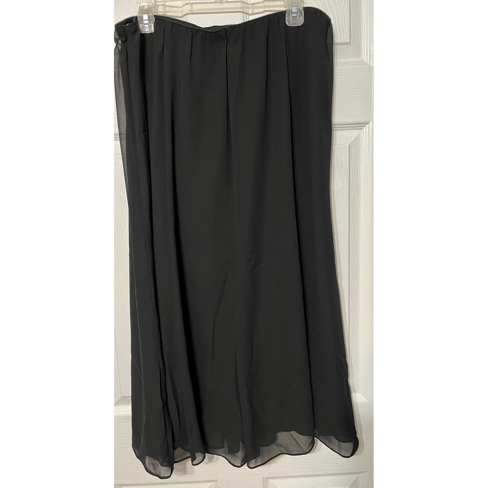 Alex Evenings NWT Womens Plus Size 1X Black Sheer Overlay Maxi Skirt Paty - Picture 4 of 6